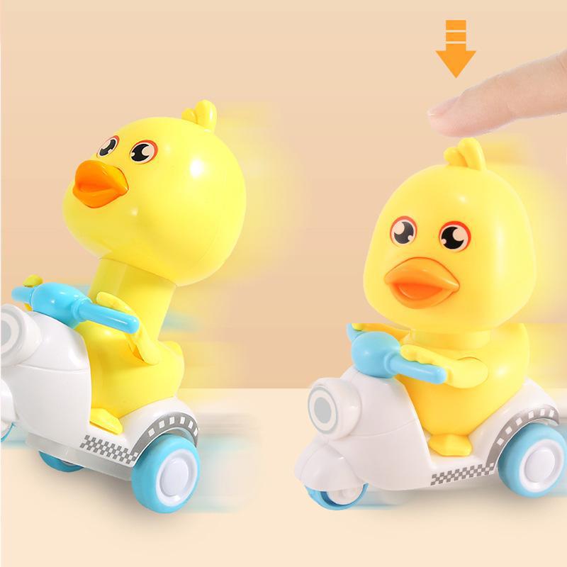 Little Yellow Duck Motorcycle Toy Inertia Animal Cars Children Cute Duck Press Pull Back Car Toys Kids