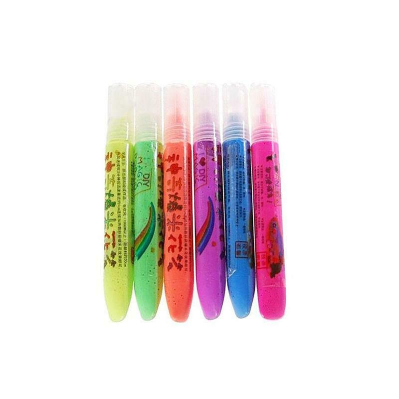 Dobbelt linje pen metallisk farve magiske konturpenne diy album highlighter markering penne til maling kontor skoleartikler: 6 stk stil b
