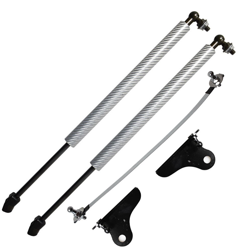 For Nissan Juke Front Hood Bonnet Modify Gas Struts Carbon Fiber Shock Damper Lift Supports Absorber: silver carbon fiber