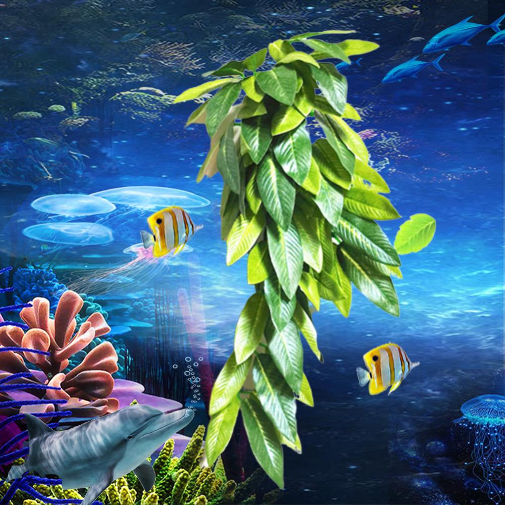 Plante d&#39;eau artificielle en rotin, plante suspendue, feuilles de vigne, décor d&#39;aquarium, directe