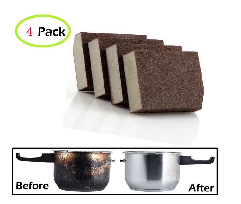 4 Pack Multi-Use Heavy Duty Scrub Sponge, Household Cleaning Non-Scratch Scrub Sponge, Make Kitchen Bathroom Car Cleaning Faster