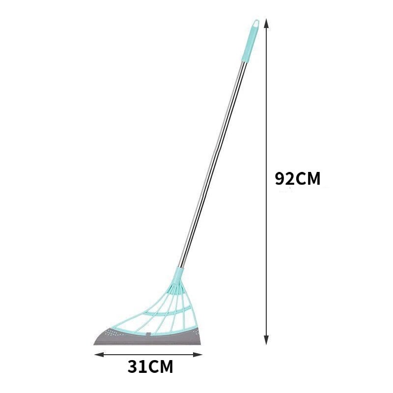 Adjustable Retractable Magic Broom Sweeping Brush Silicone Mop Household Floor Cleaning Broom Floor Wiper Sweeping Brush: green