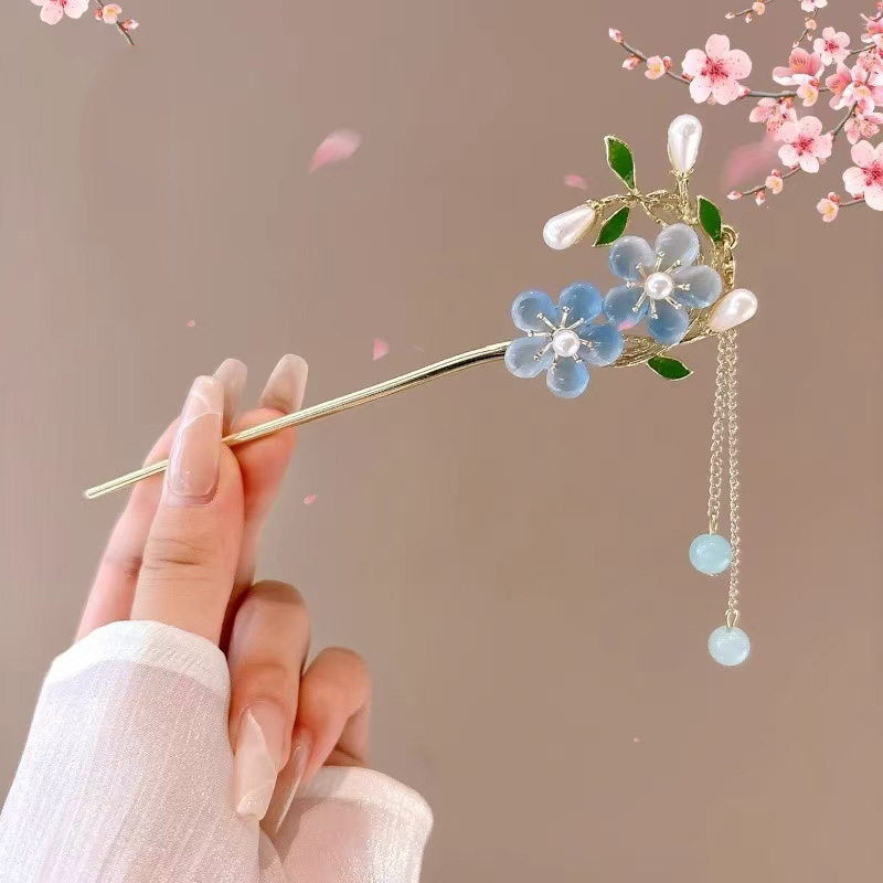 Accesorio para el cabello de estilo chino romántico, joyería de aleación, aguja para el cabello para mujer, adecuado para uso diario, , horquilla de para niñas, 1 ud.