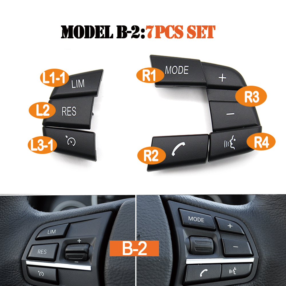 Car Multi-Function Steering Wheel Control Switch Button Sets For 1 3 5 6 7 Series F20 F22 F30 F34 F36 F10 F11 F07 F12 F01 F02: Yellow