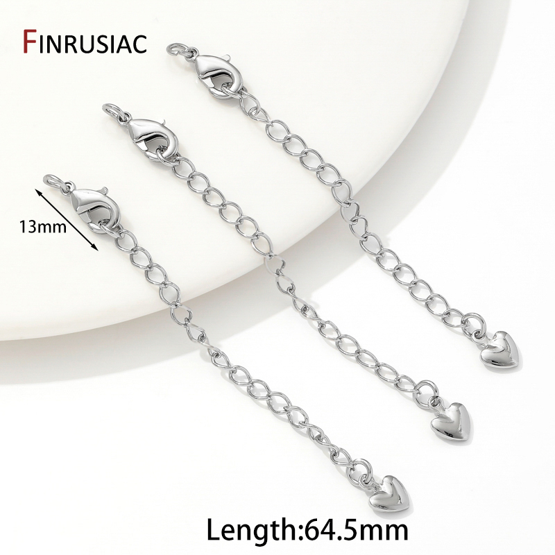 Cadenas de extensión de latón chapado en oro de 18 quilates con cierres de langosta, conector de eslabones, cola de collar, suministros de accesorios de pulsera DIY: 3 XL / Beige