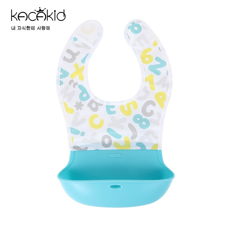 KACAKID Unisex Baby Bibs Girl Boy Bib Waterproof Removable Feeding Baby Towel Kids Cute Animals Silicone Baby Bib Fodable ka5092: white letters