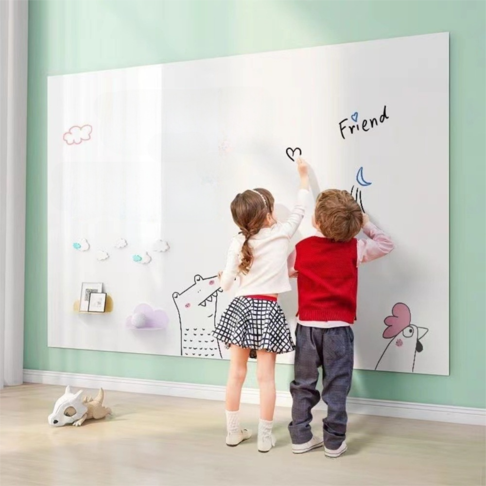 Electrostatic Whiteboard Sticker Reusable PP Teaching Graffiti Drawing Board Removable Household Erasable Whiteboard