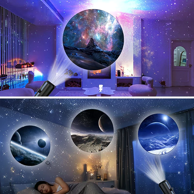 [H]LED Galaxy Projection Light 1 Light+10 Pictures Change, LED Galaxy Projector, Starry Sky Lighting Night Light