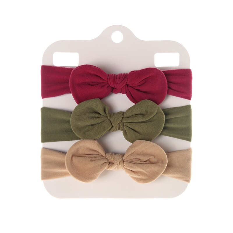 Diademas con lazo de nailon suave para niña, cintas elásticas de Color sólido para el pelo con lazo, accesorios para el cabello para recién nacido, 3 uds.: 17