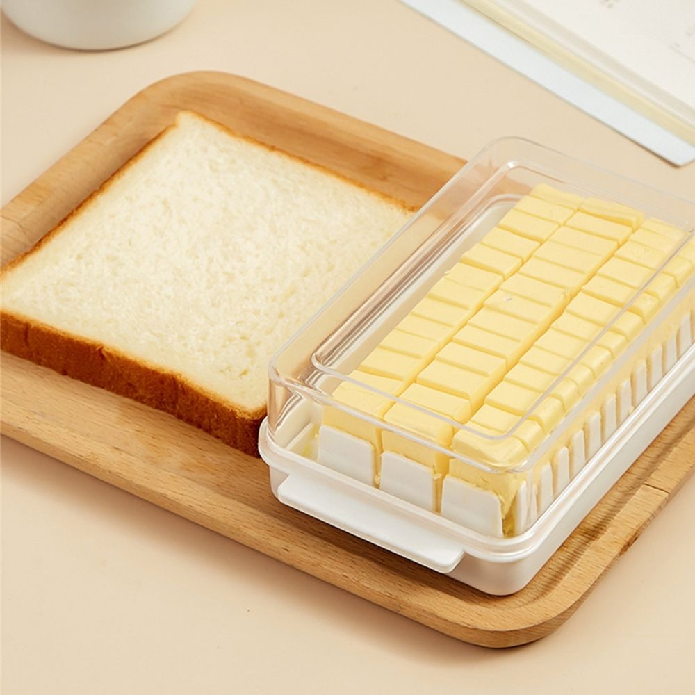 1pc husholdningsboks til smørskæring smøropbevaringsboks smørostfrisk-holdeboks med låg osteværktøj køkkentilbehør