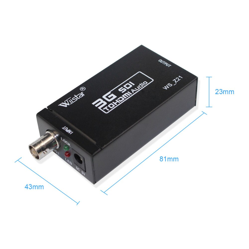 Retail&OEM&ODM Wiistar Mini 3G SDI to HDMI Converter Adapter Support HD-SDI / 3G-SDI Signals Showing on HDMI Display