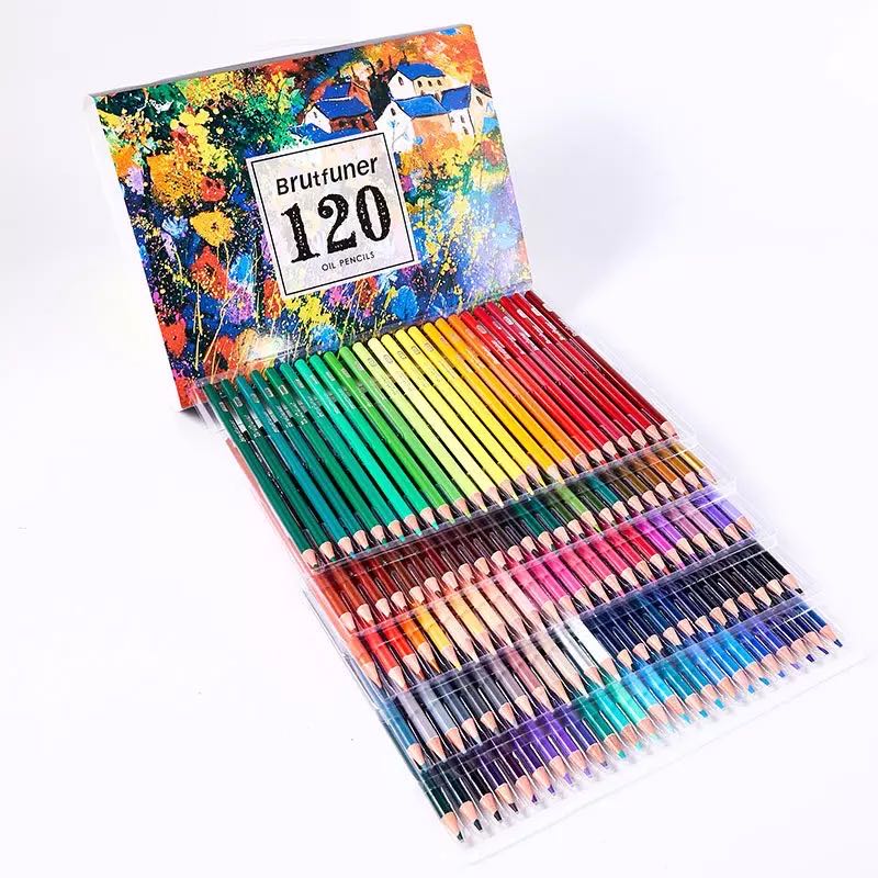 Watercolor Pencils Set and Oil Pecils Pencils Set Artist Painting Sketching Wood Color Pencil School Children Art Supplies: 120 Oil Pencils