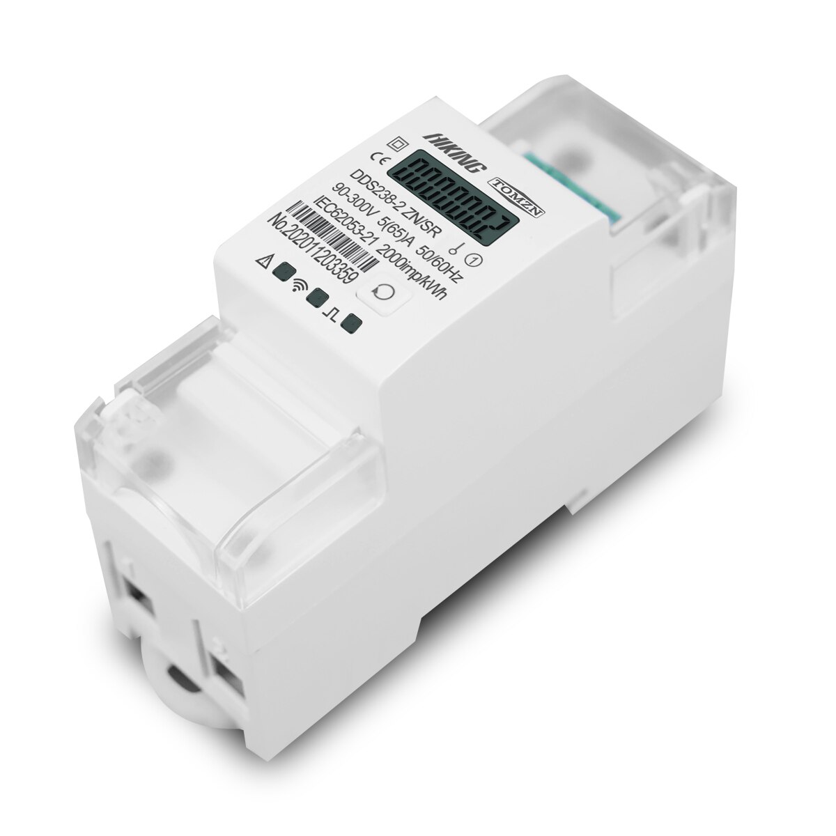 Single phase Remote control ON/OFF by Rs485 65A Multi function Din rail Energy meter 90-300V Kwh MODBUS-RUT Watt hour meter