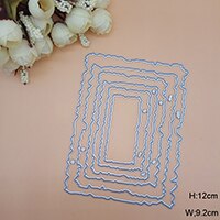 Pesimämuotti kampasimpukka ommeltu suorakulmio soikea tähti neliömerkki etiketti ympyräkehys metallinleikkausmuotit joulukorttiin: Suorakulmio 1