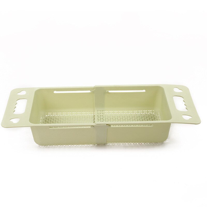 Verstelbare Afdruiprek Gootsteen Afvoer Mandje Wassen Groente Fruit Plastic Droogrek (blauw
