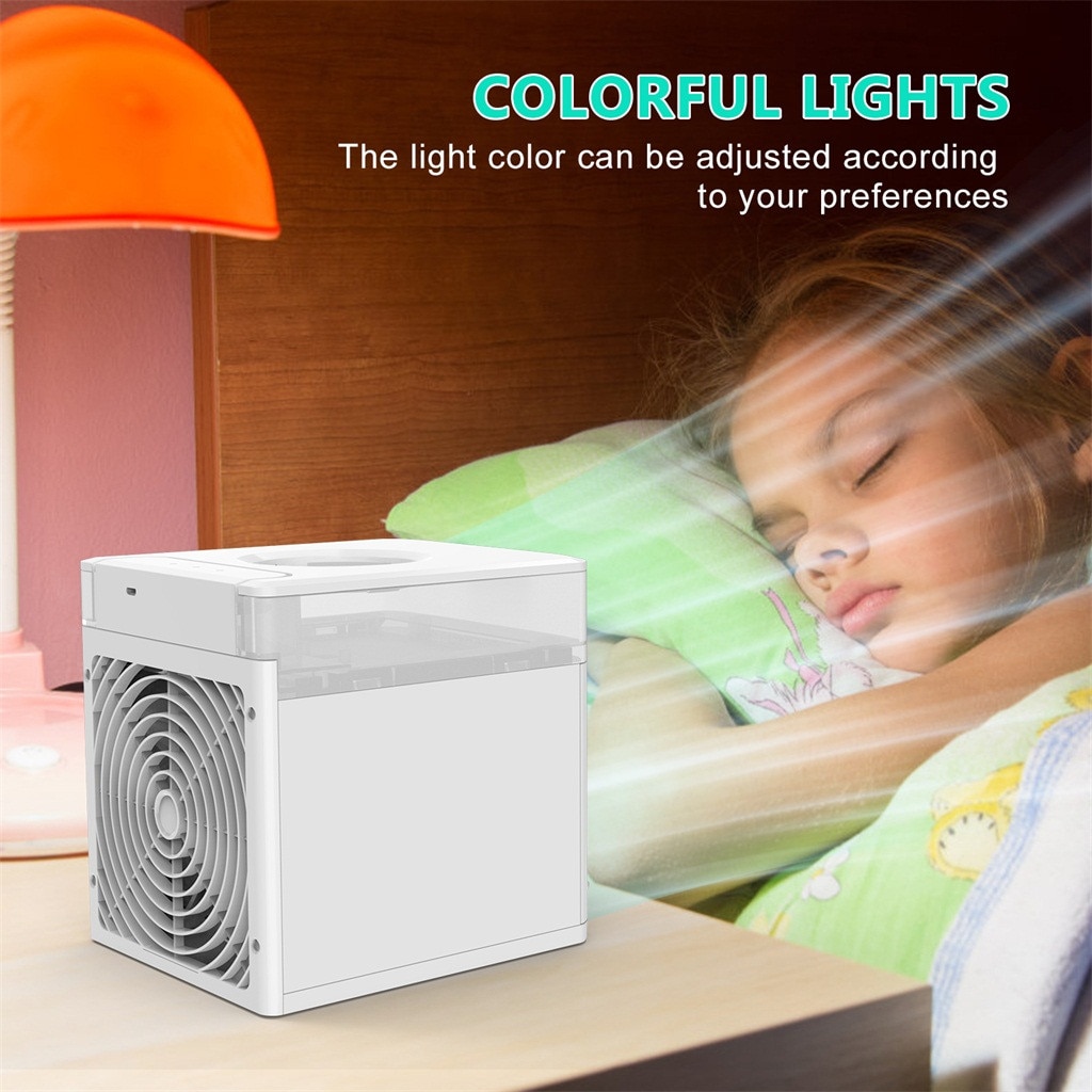 NEXFAN Portable Desk Fan Low Noise Multi-function Air Cooler LED Light USB Desk Fan 3 Speed USB Air Conditioner