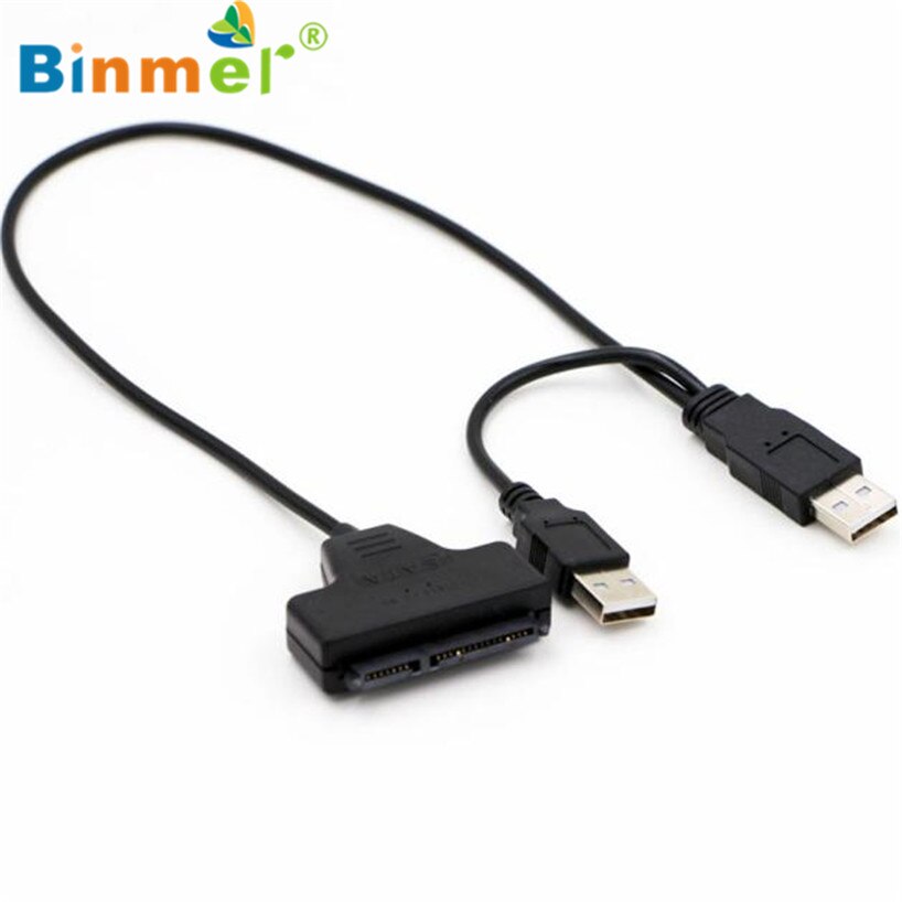 Binmer USB 2.0 SATA 7 + 22Pin à USB 2.0 câble adaptateur pour 2.5 HDD ordinateur portable disque dur transformer Micro Sep 12