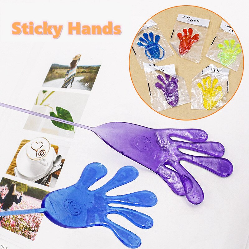 5Pcs Elastische Squishy Sticky Hands Elastische Sticky Squishies Slap Palm Sticky Squishy Kids Party Gunsten Speelgoed Fun Joke speelgoed