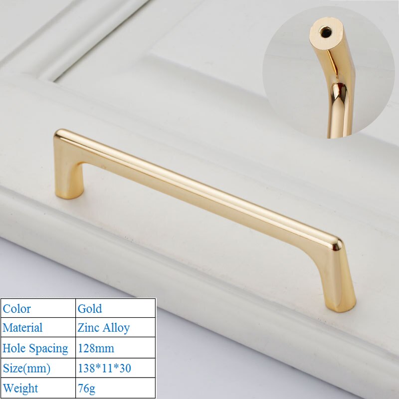 Modern Minimalist Cabinet Push Pull Handle Jane European Imitation Gold Drawer Wardrobe Door Handle Furniture Hardware Knobs: Gold 6197-128mm