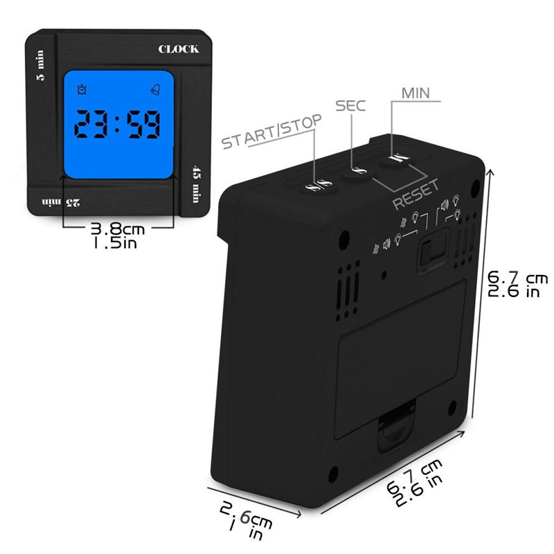 Digital Timer Shaking Digital Alarm Minute Time Manage Device Meeting Kitchen Timer DIY Multifunction Daily Clocks