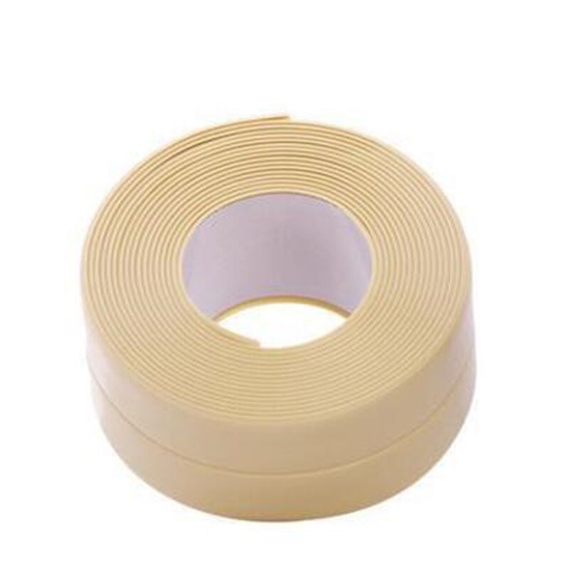 Wasserdicht 3,4 mx38mm 22mm Fenster Schlecht Band Dicht Streifen Pvc Küche Zauberstab Aufkleber Naht Wc Ecke Dichtung Streifen Schlecht hause: Beige / 3.2x2.2cm