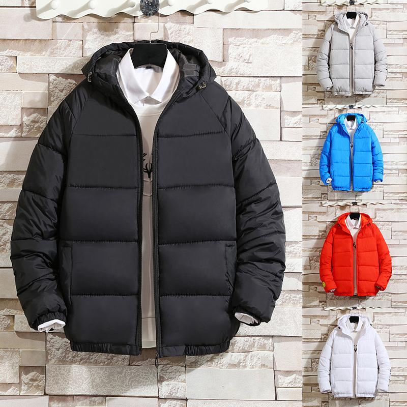 3xl menn vinter uformelt hette tykk vattert jakke glidelås slank menn og kvinner kåper menn parka yttertøy varm