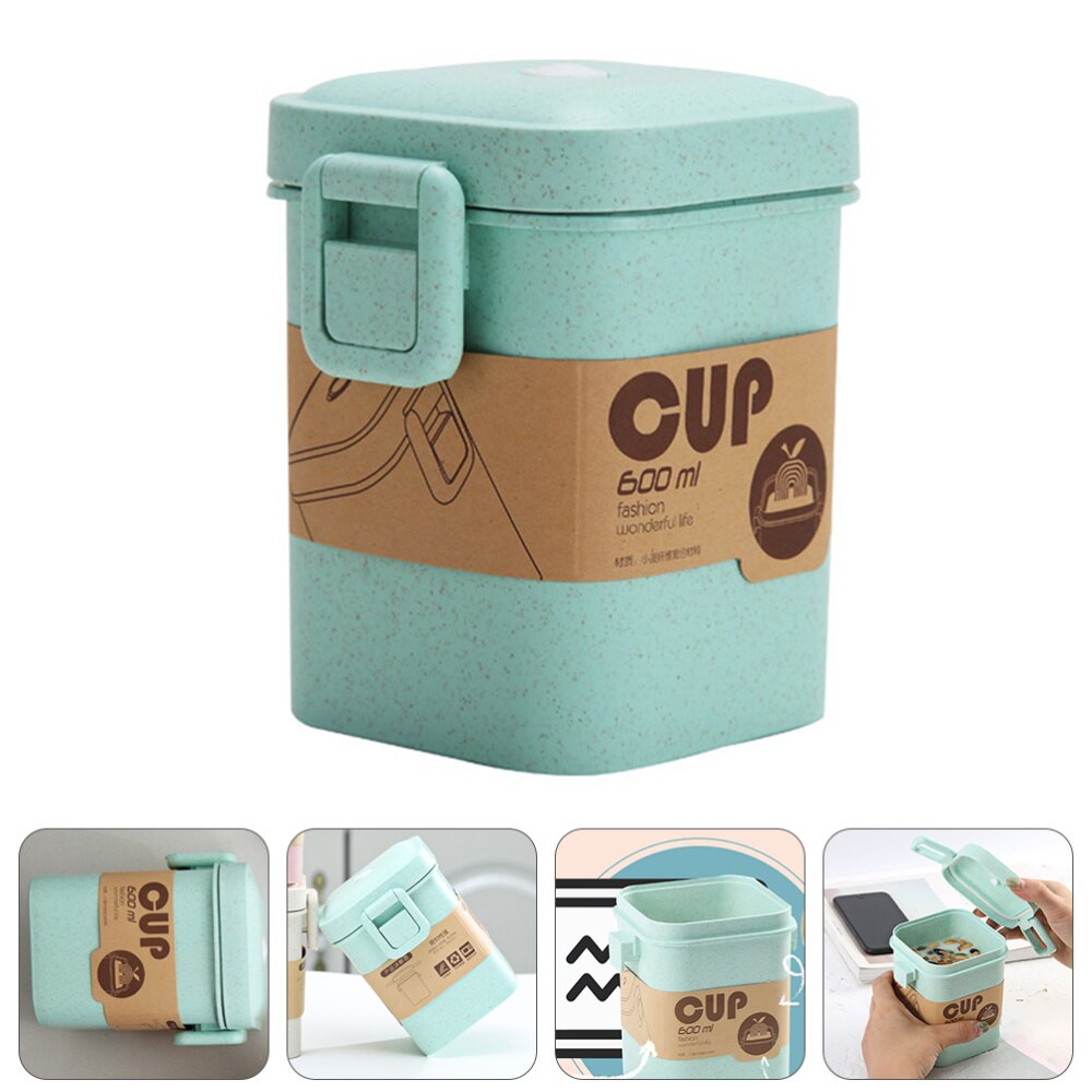 Sealed Soup Cup Practical Mug Anti-scald Porridge Cup Leakage-proof Cup: Green