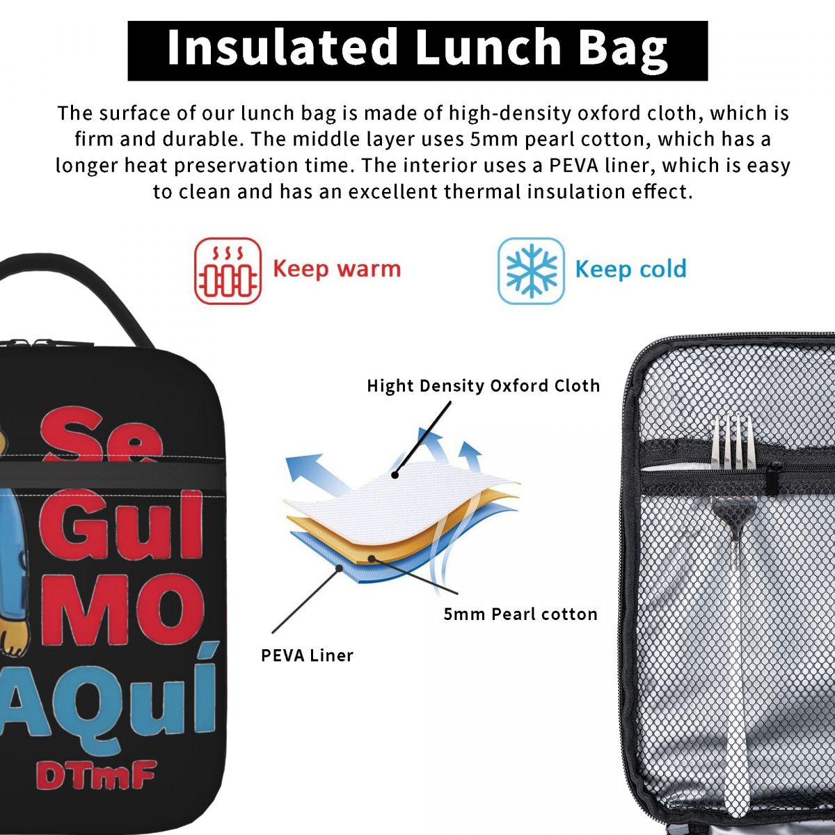 Bad Bunny DTMF Debi Tirar Mas Fotos Insulated Lunch Tote Bag For School Food Container Portable Cooler Thermal Lunch Boxes