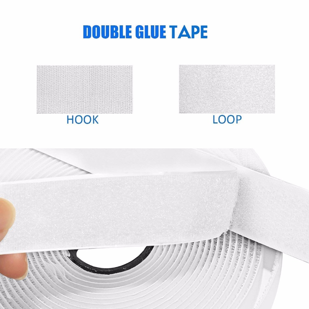 5M * 2 Klittenband, Zelfklevende Plakband, zware Haak Lus Tape Herbruikbare Dubbelzijdig Plakband 20Mm