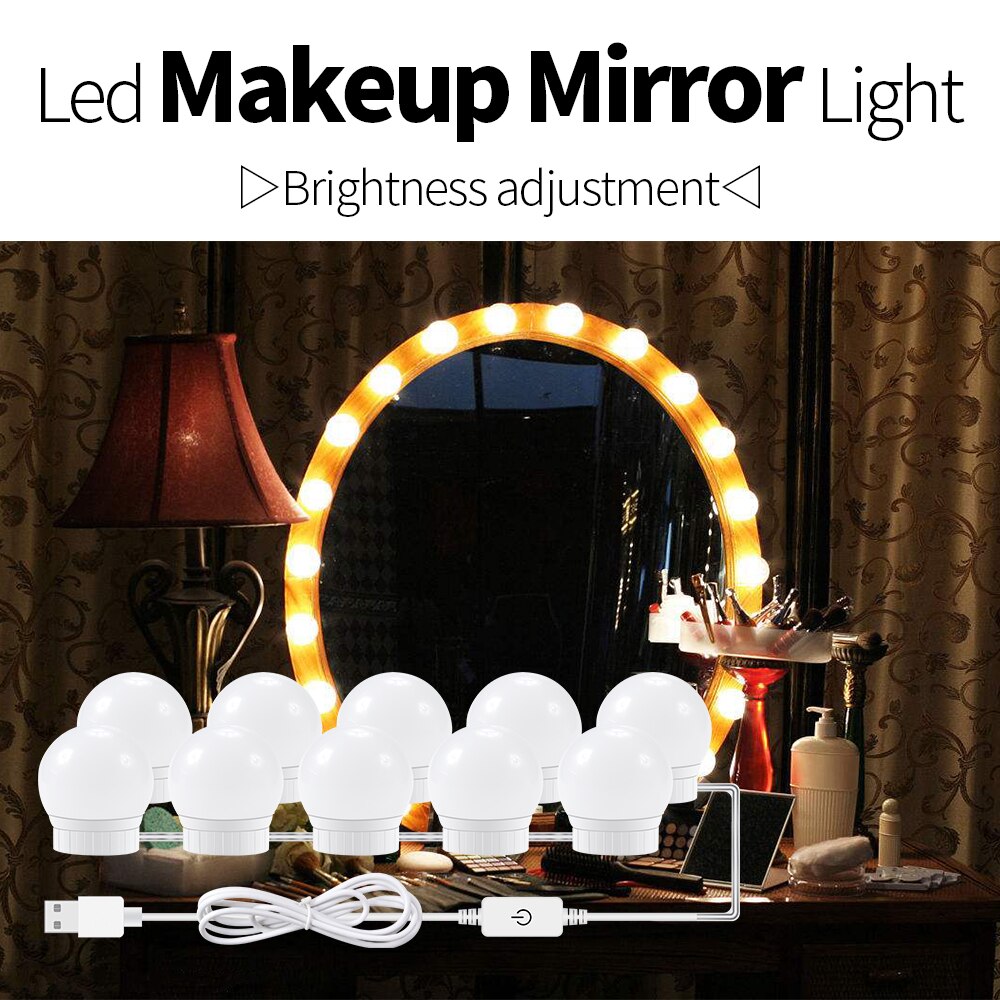 Maquillaje LED lámpara de luz de bulbo 12V Luz de relleno 2 6 de 10 a 14 Uds Hollywood espejo de vanidad lámpara atenuación de iluminación para tocador