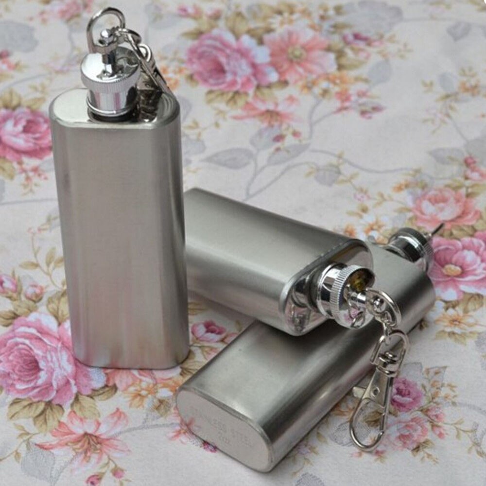 2oz Mini flasque alcool Flagon acier inoxydable hanche flasque alcool Flagons avec porte-clés 10.30