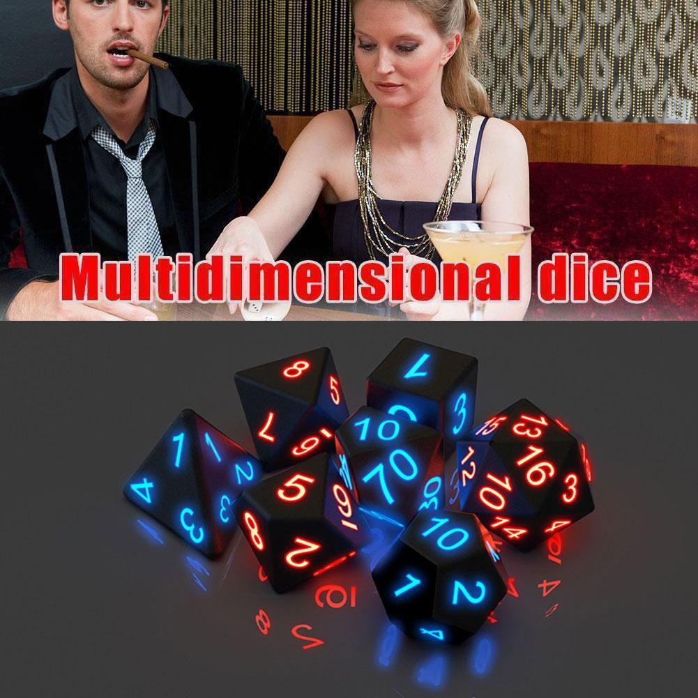LED Hits Night Light Dice Polyhedral Luminous Mini Game Entertainment Dice KTV Bar Fun Colorful For Club C5B7