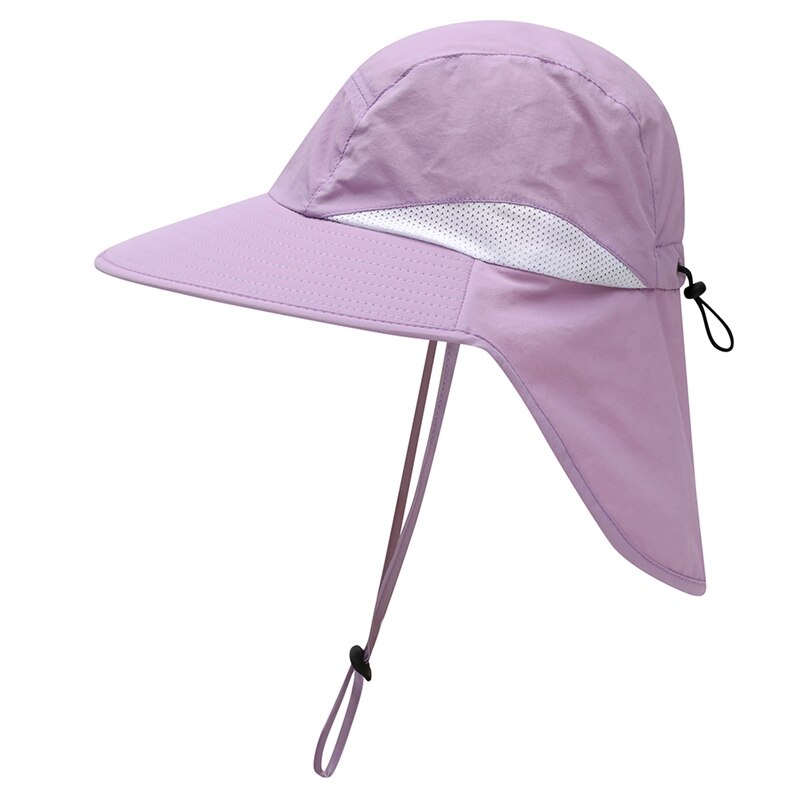Flap Cap Wide Brim Lightweight Portable UV Protection Water Resistant Neck Cover Sun Hats With Strap MK MK