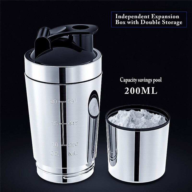 Bouteille agitateur de protéines en acier inoxydable, grande capacité, bouteille d'eau, pour Fitness, Camp, gymnastique et bureau, tasse d'extérieur