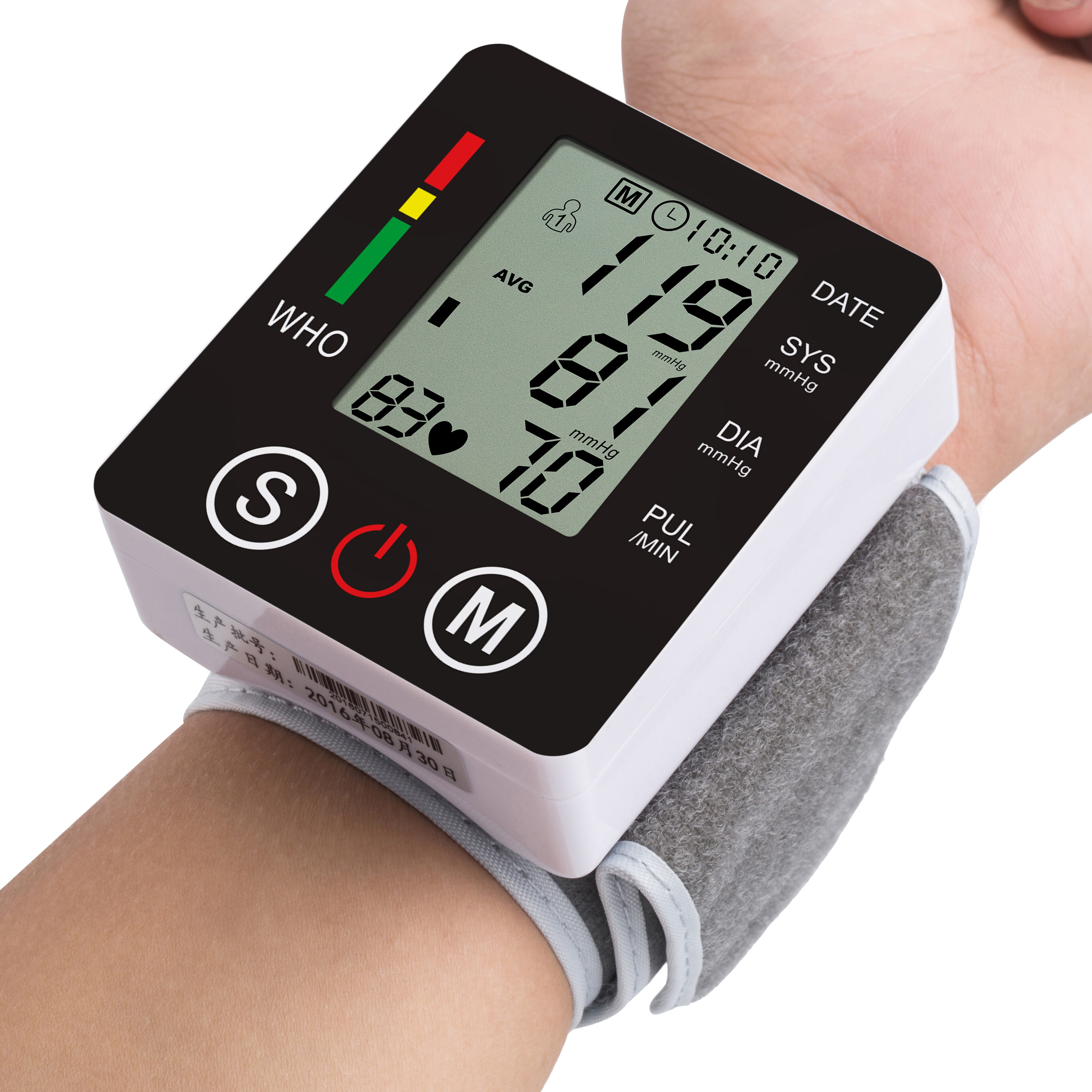 Tensiómetro Digital para muñeca, esfigmomanómetro, oxímetro de pulso para dedo, termómetro IR sin contacto, conjunto de Monitor de salud para el hogar