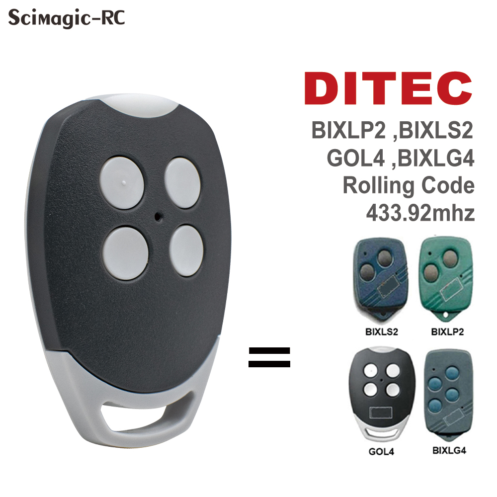 Ditec Gol4 Garagedeur Afstandsbediening Comaptible Met Ditec Bixls2 Bixlp2 Bixlg4 433Mhz Rolling Code Gate Keyfob Zender