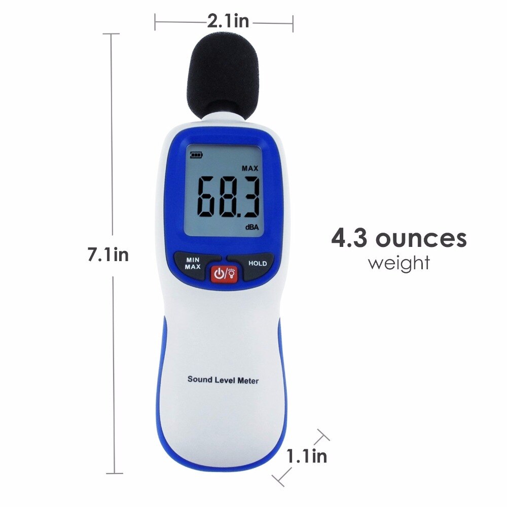 Digital ljudnivåmätare 30 ~ 130 dba decibel brustestare brusmätare