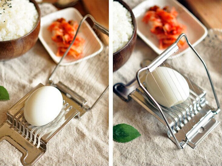 Stainless Steel Kitchen Gadgets Boiled Egg Slicer Section Cutter Mushroom Tomato Chopper Cut Egg Sectioner Cozinha Cooking Tools