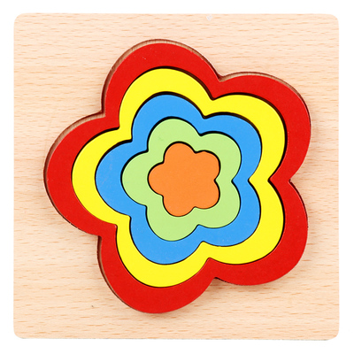 Rompecabezas de madera con formas geométricas coloridas para niños, rompecabezas estéreo para niños, juguete educativo temprano, de entrenamiento en casa: 6