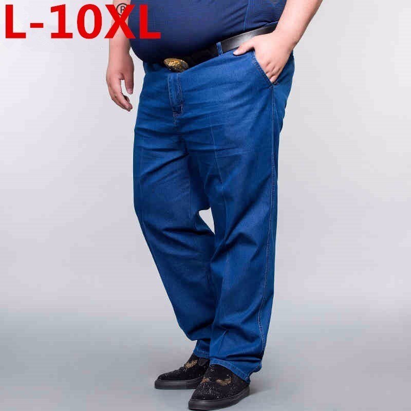 Plus size 10xl 9xl 8xl 52 50 spring jeans mænd vintage denim bukser casual bukser slim fit mærketøj mandlige denim bukser