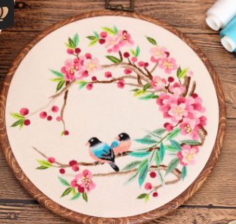 Wall Decoration Handmade Cloth Arts Crafts Cloth Threads Tools Embroidery Kit Cross Stitch DIY Starter Suits: E