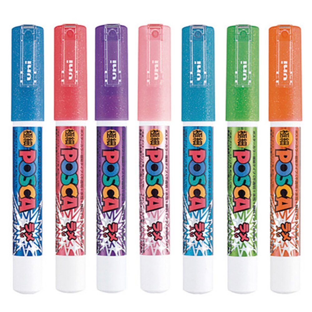 UNI POSCA Marker Pen Set PC-1M/PC-3M Painted Graffiti Poster Advertising Pen Pearlescent Kawaii Stationery