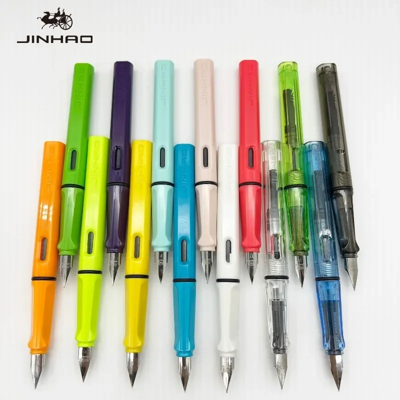 JINHAO 619 Fountain Pen Colorful Luxury F EF Nib Ink Pen Writing Calligraphy ink Pens Office School Supplies Stationery