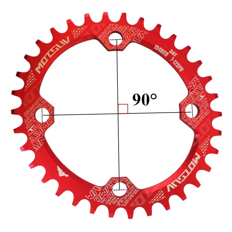 MOTSUV 104 BCD bicicleta de montaña plato ovalado redondo rueda de cadena ancha estrecha 32T/34T/36T/38T juego de piezas de bielas con anillo de estrella de ciclismo