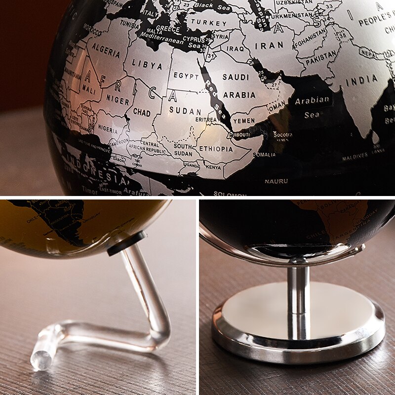 1Pc Decor Accessoires Retro Wereldbol Moderne Leren World Map Globe Studie Bureau Decor Globe