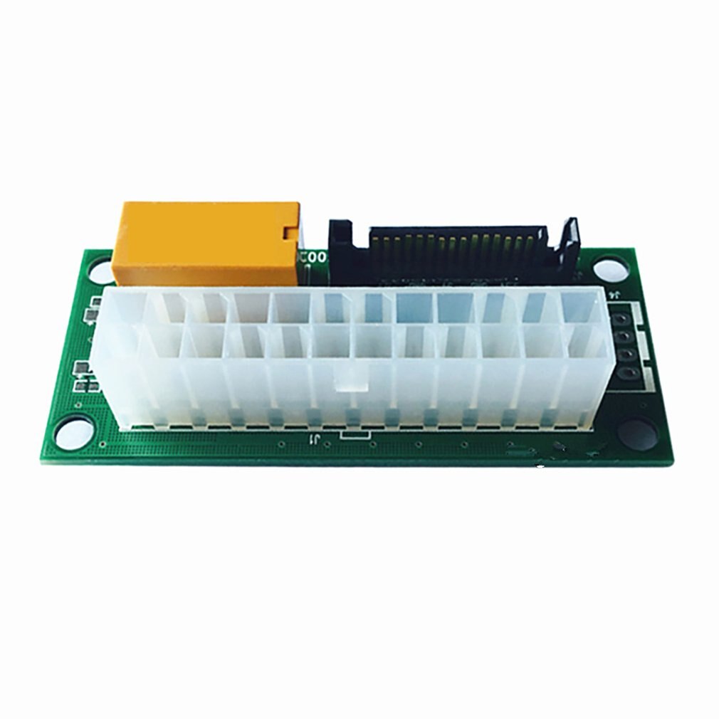 Black Dual PSU Power Supply Sync Adapter Add2psu ATX 24Pin To 4pin Molex Synchronous Connector Riser Cable Miner