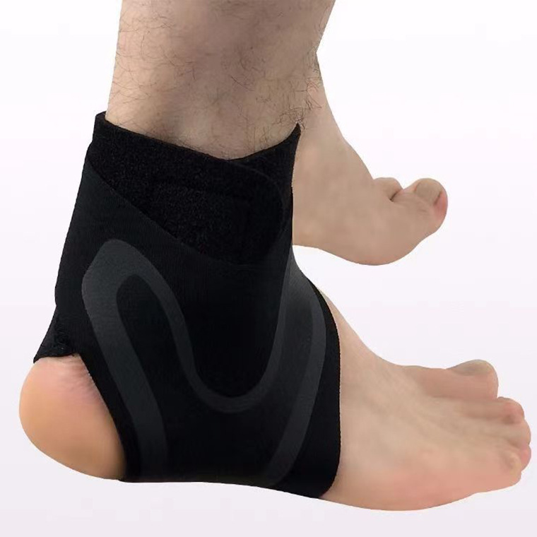 Ankelstøtte for sport, beskyttelsesfotbandasje, elastisk justering, forstuingsforebygging, fitnessbeskyttelsesbånd: M / Svart