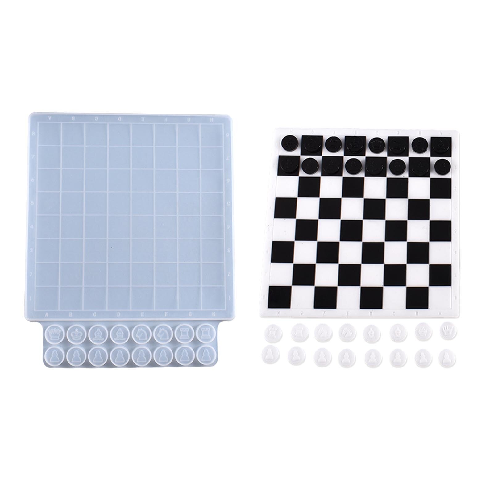 Chess Kit Silicone Mold Resin International Chess Pieces Checkers Checkerboard UV Crystal Epoxy Resin Mould For Diy Handmad Tool: A 1PC