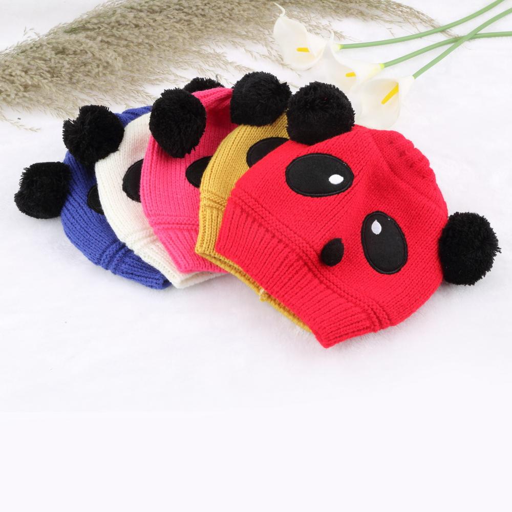 Unikids 1 st färgglada härliga djur panda babyhattar, kepsar barn pojke flicka virkade mössa hattar, panda mössa hatt beani