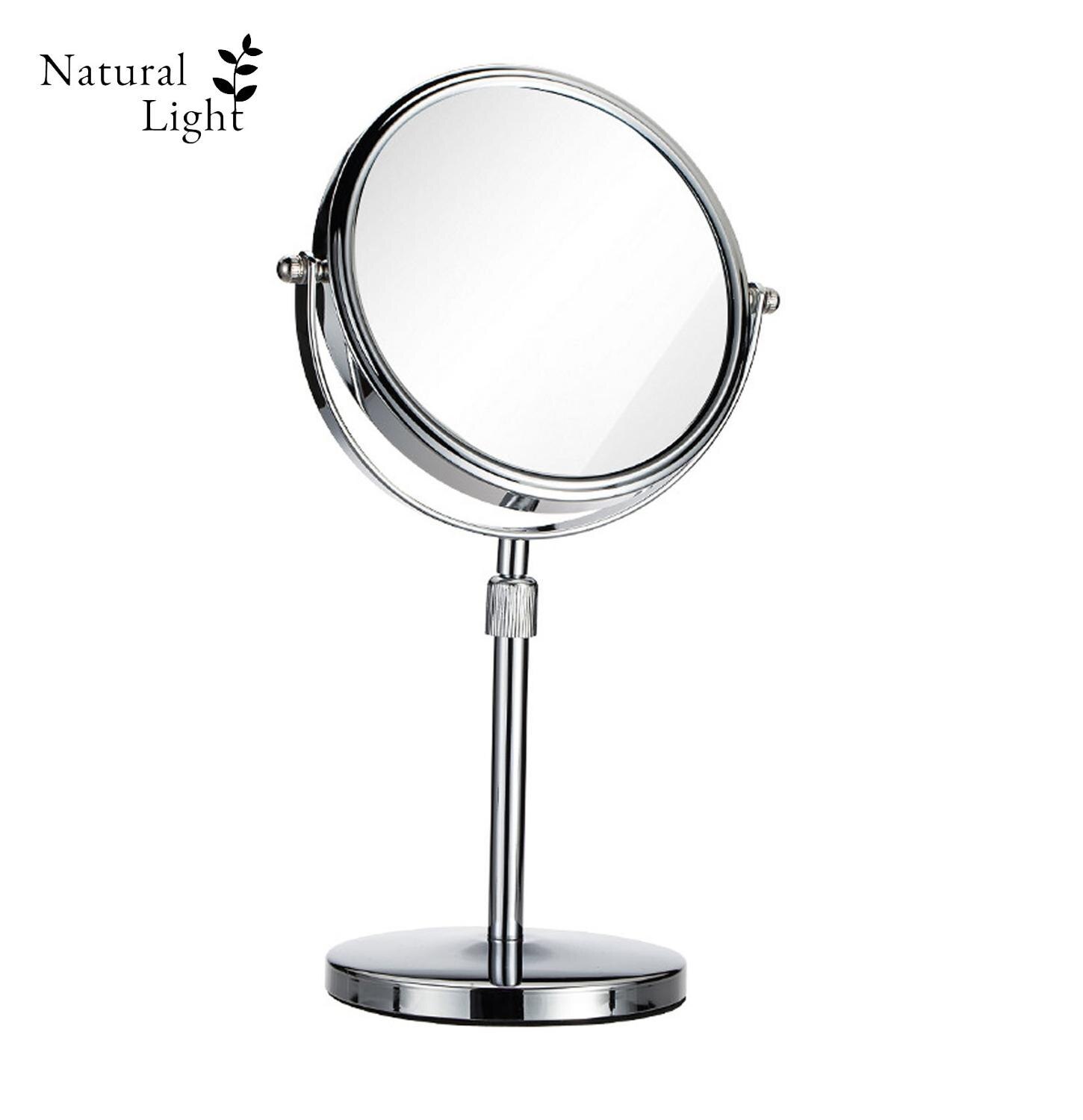 Double Sided Vanity Mirror, Big Size 8inch, 1X/3X Magnifying Makeup Mirror, Holder Height adjustment, 360 Degree Rotation